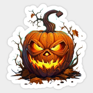Scary Halloween Jack O'Lantern Sticker